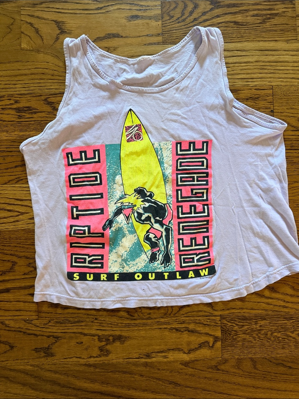 Vintage Retro Surf tank top- Surfboard Design riptide renegade surf outlaw
